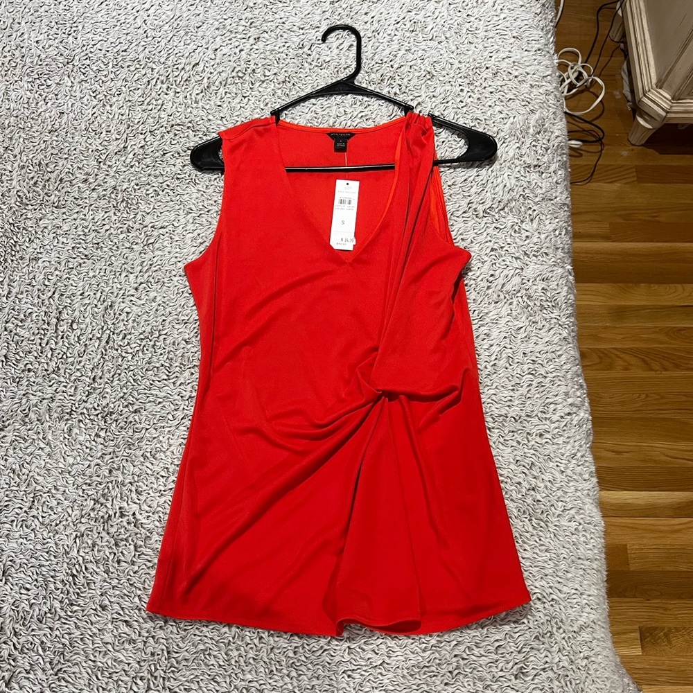 Ann Taylor red top with tie detail in front